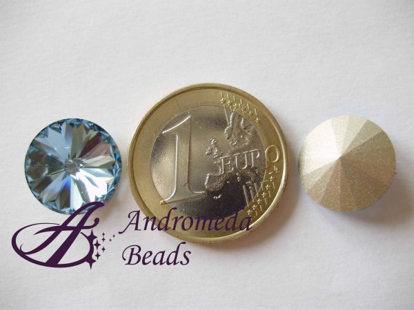 Cristallo Swarovski Round Stone 1122 14mm Aquamarine