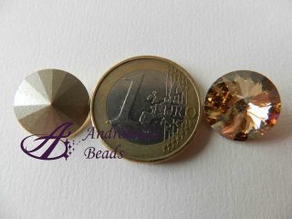 Cristallo Swarovski Round Stone 1122 14mm Golden Shadow