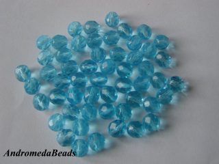 10 Perle 1/2 Cristallo sfaccettate 4mm Aquamarine