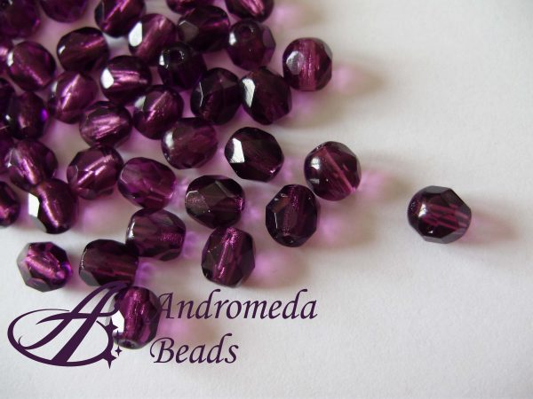10 Perle 1/2 Cristallo sfaccettate 4mm Amethyst