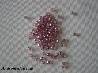 25 Perle 1/2 Cristallo sfaccettate 3mm Amethyst Lister