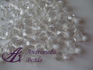 10 Perle 1/2 Cristallo sfaccettate 6mm Crystal