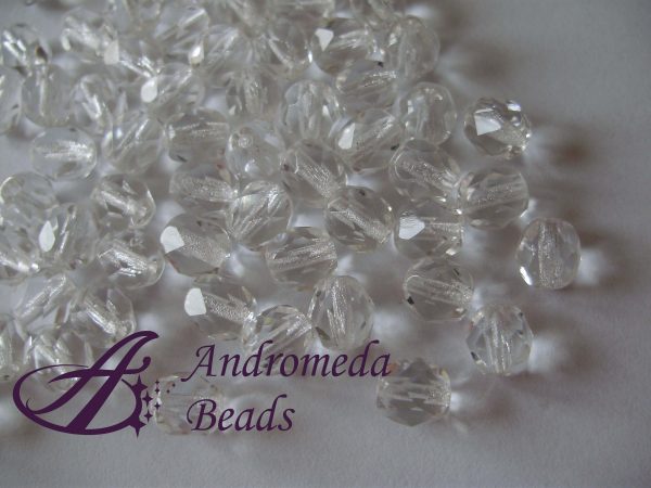 10 Perle 1/2 Cristallo sfaccettate 4mm Crystal