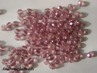 10 Perle 1/2 Cristallo sfaccettate 6mm Light Amethyst Lister
