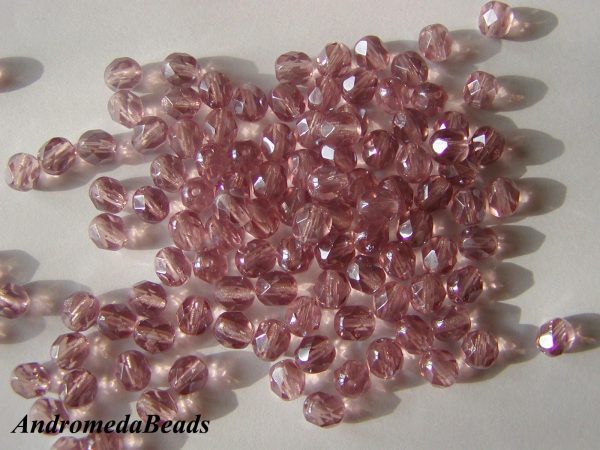 10 Perle 1/2 Cristallo sfaccettate 6mm Light Amethyst Lister