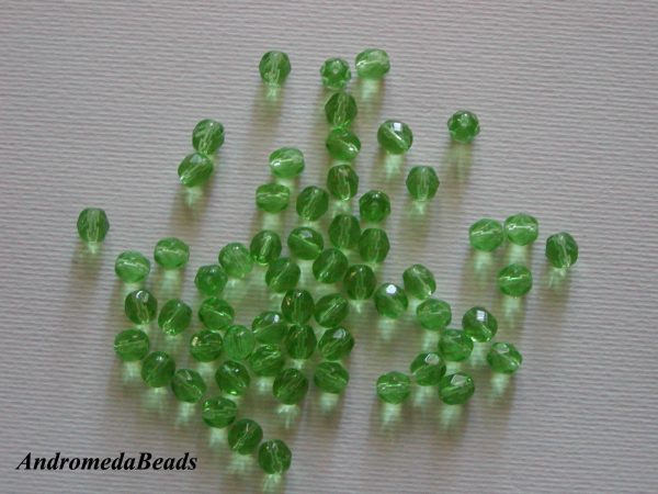 10 Perle 1/2 Cristallo sfaccettate 4mm Peridot