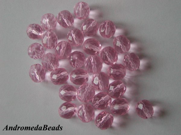 10 Perle 1/2 Cristallo sfaccettate 8mm Rosaline