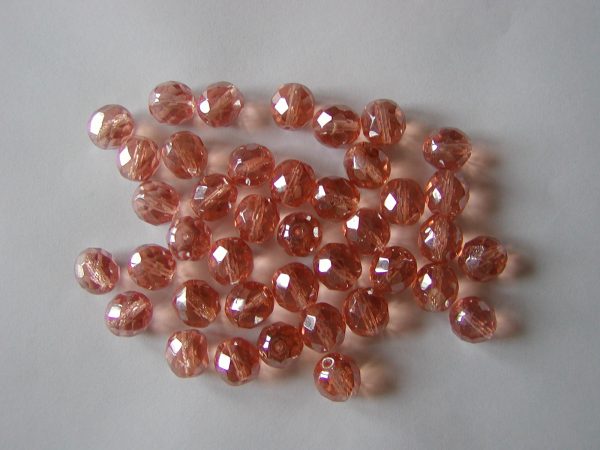 10 Perle 1/2 Cristallo sfaccettate 6mm Rose Lister
