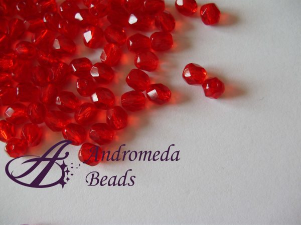 10 Perle 1/2 Cristallo sfaccettate 4mm Ruby