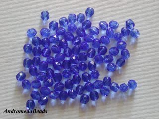 10 Perle 1/2 Cristallo sfaccettate 6mm Sapphire