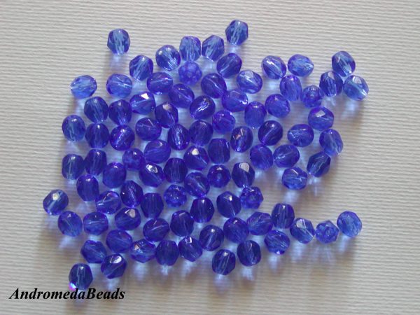 10 Perle 1/2 Cristallo sfaccettate 6mm Sapphire