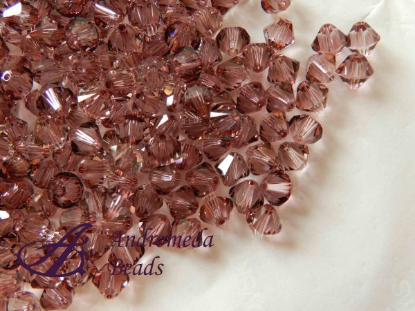 10 Cristalli Swarovski bicono 5328 4mm Antique Pink