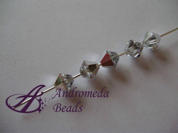 5 Cristalli Swarovski bicono 5328 6mm Comet Argent Light - immagine 2