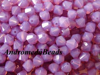 10 Cristalli Swarovski bicono 5328 4mm Cyclamen Opal