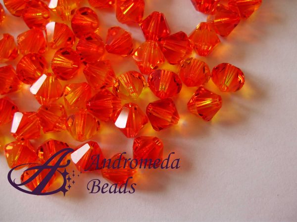 5 Cristalli Swarovski bicono 5328 6mm Fire Opal