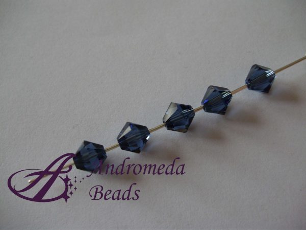 5 Cristalli Swarovski bicono 5328 6mm Montana - immagine 2