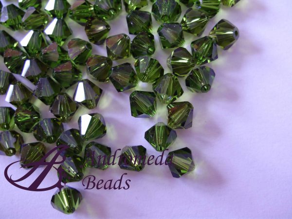 5 Cristalli Preciosa bicono 6mm Olivine