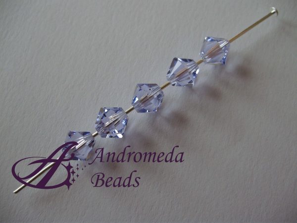 5 Cristalli Swarovski bicono 5328 6mm Provence Lavender - immagine 2