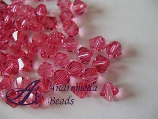 10 Cristalli Swarovski bicono 5328 4mm Rose