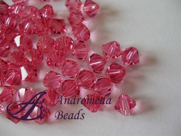 10 Cristalli Swarovski bicono 5328 4mm Rose