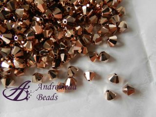 10 Cristalli Swarovski bicono 5328 4mm Rose Gold 2X