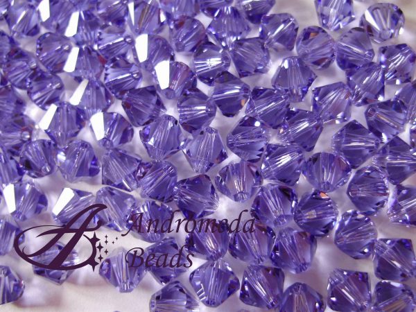 10 Cristalli Swarovski bicono 5328 4mm Tanzanite