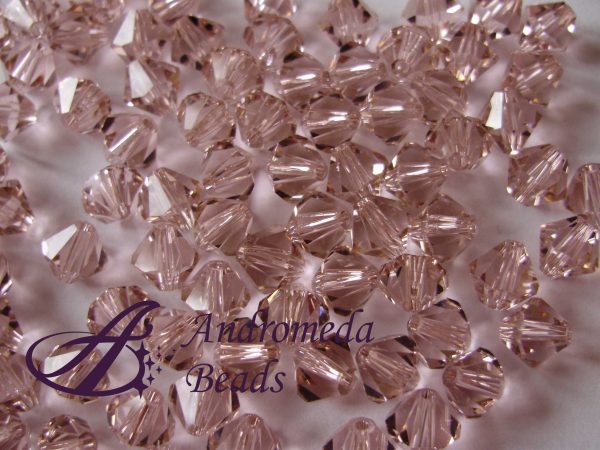 5 Cristalli Swarovski bicono 5328 6mm Vintage Rose