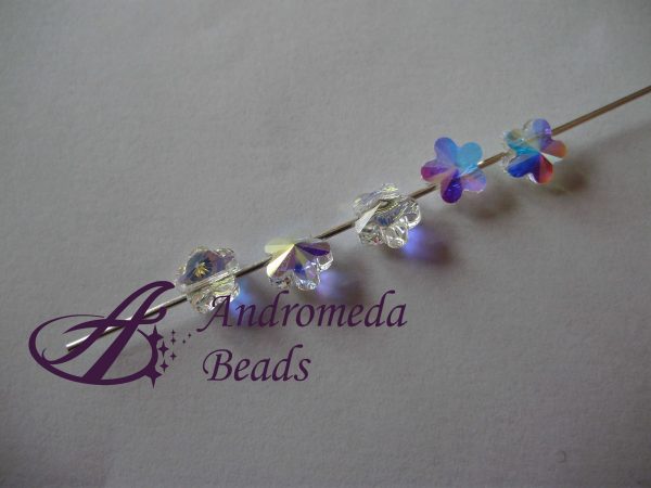 2 Cristalli Swarovski Fiore 5744 6mm Crystal AB - immagine 2