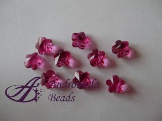 2 Cristalli Swarovski Fiore 5744 6mm Fuchsia
