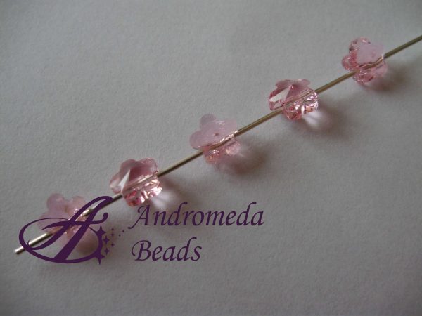 2 Cristalli Swarovski Fiore 5744 6mm Light Rose - immagine 2