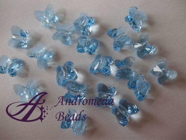 2 Cristalli Swarovski Farfalla 5754 6mm Aquamarine