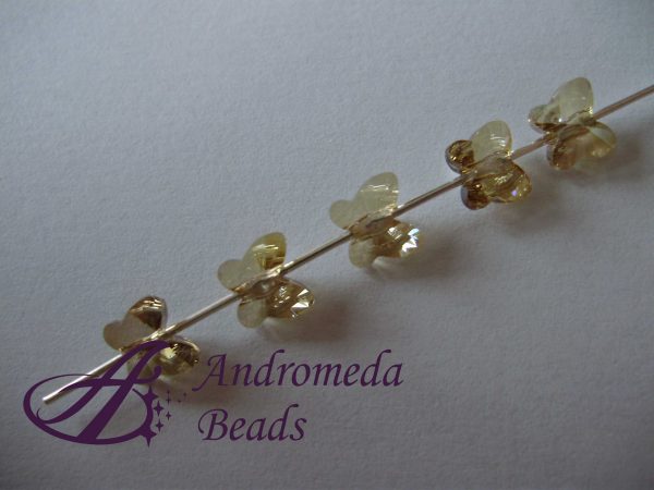 2 Cristalli Swarovski Farfalla 5754 6mm Golden Shadow - immagine 2