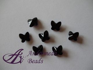 2 Cristalli Swarovski Farfalla 5754 6mm Jet