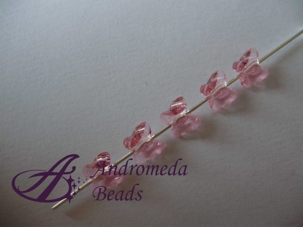 2 Cristalli Swarovski Farfalla 5754 6mm Light Rose - immagine 2