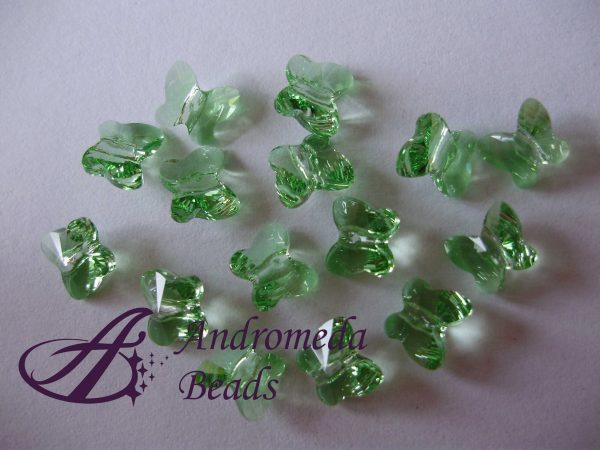2 Cristalli Swarovski Farfalla 5754 6mm Peridot