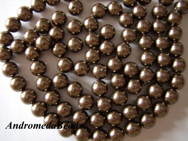 5 Cristalli Swarovski perla 6mm 5810 Crystal Brown