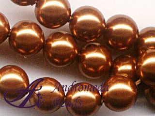 2 Cristalli Swarovski perla 10mm 5810 Crystal Copper