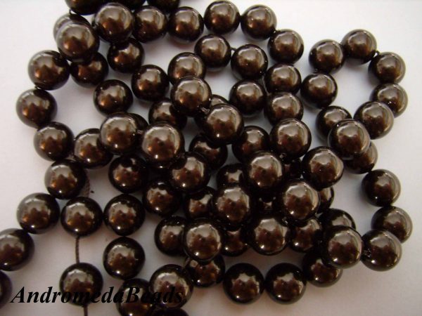 2 Cristalli Swarovski perla 10mm 5810 Crystal Deep Brown