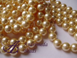 2 Cristalli Swarovski perla 10mm 5810 Crystal Light Gold