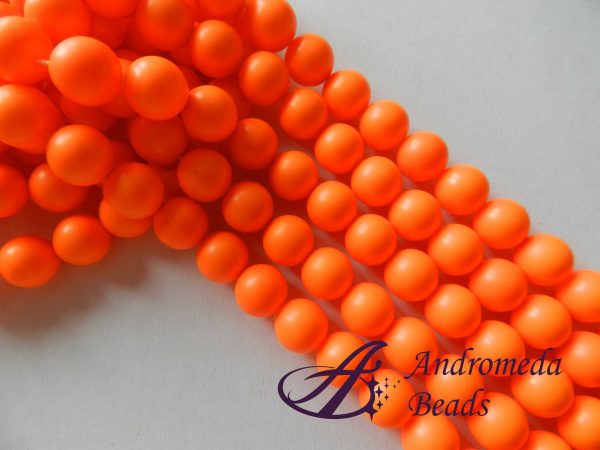 5 Cristalli Swarovski perla 8mm 5810 Crystal Neon Orange