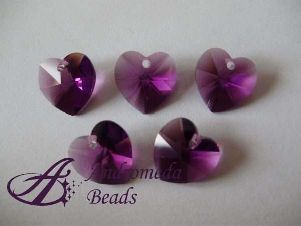 Cristallo Swarovski Cuore 6202 10mm colore Amethyst