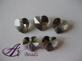 Cristallo Swarovski Cuore 6202 10mm colore Black Diamond