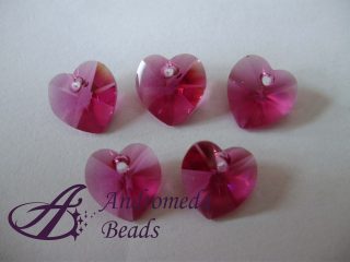 Cristallo Swarovski Cuore 6202 10mm colore Fuchsia