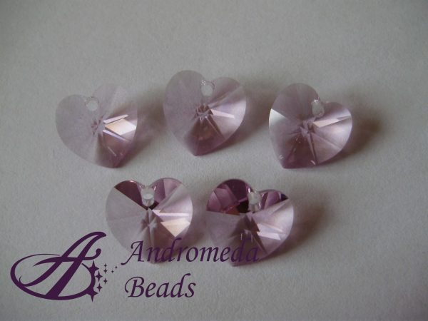 Cristallo Swarovski Cuore 6202 10mm colore Light Amethyst