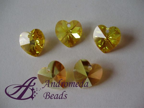 Cristallo Swarovski Cuore 6202 10mm colore Light Topaz AB