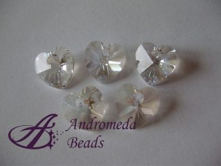 Cristallo Swarovski Cuore 6202 10mm colore Crystal Moonlight