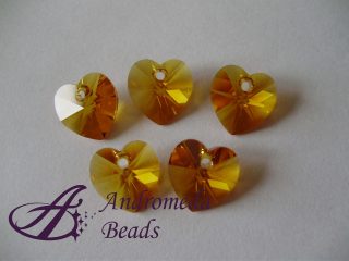 Cristallo Swarovski Cuore 6202 10mm colore Topaz