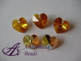 Cristallo Swarovski Cuore 6202 10mm colore Topaz AB