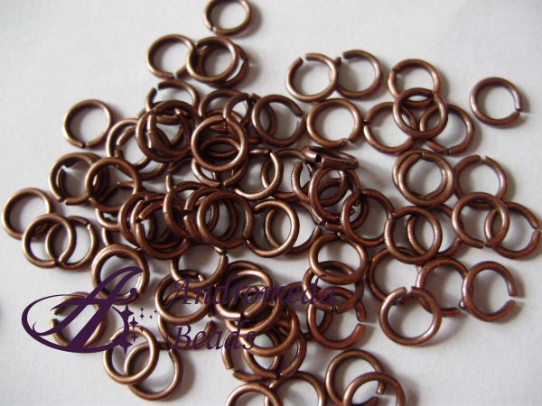 25 Anellini di congiunzione Rame Antico 4mm aperti