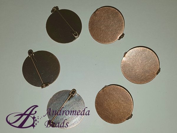 Base per Spilla rotonda Rame Antico 25mm nickel free